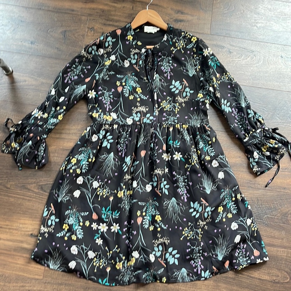 Molly Bracken black floral empire waist dress